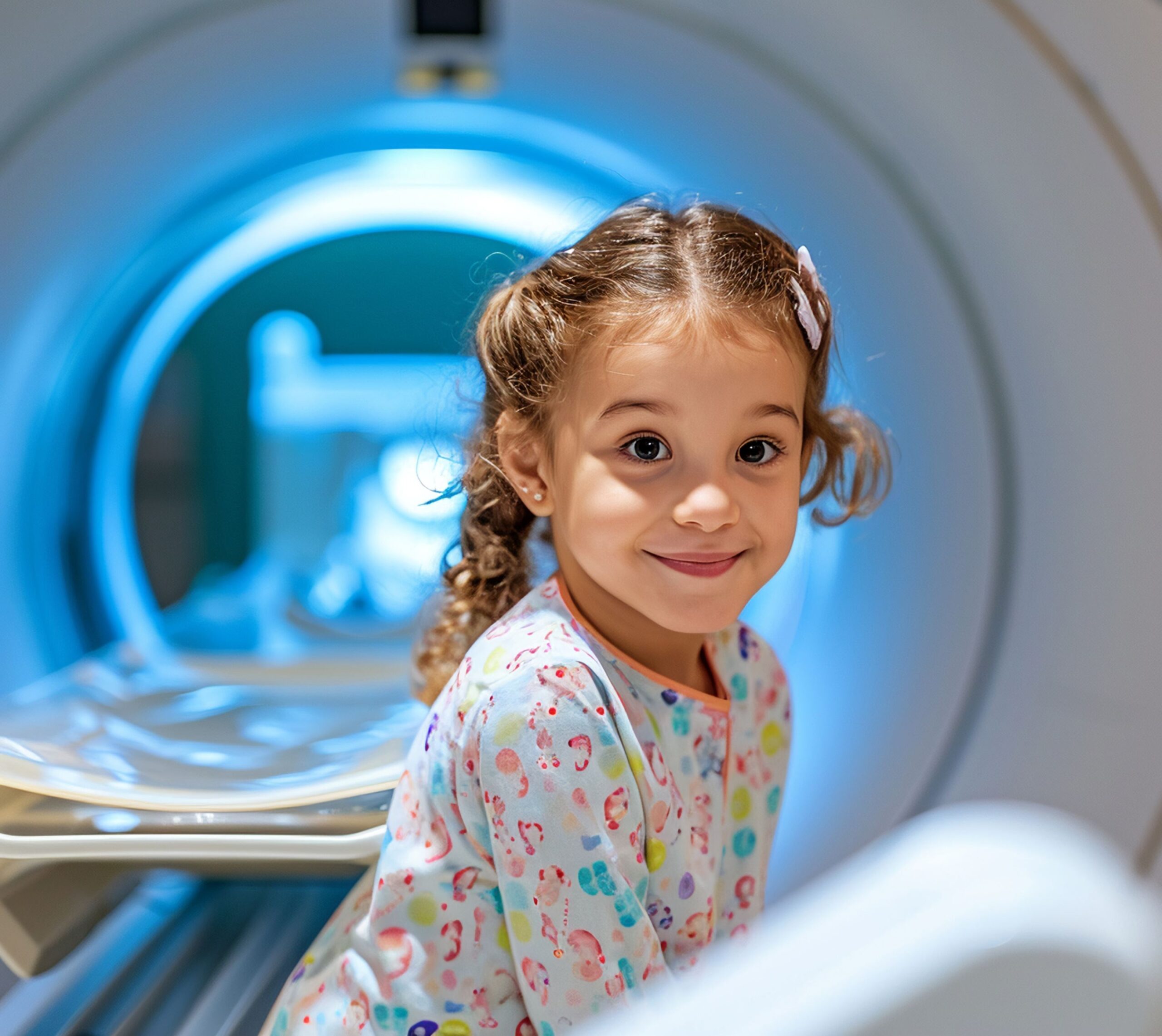 Image montrant un jeune enfant assis devant une machine d'IRM | IRM chez l'enfant | Imagerie Cardinet | Région Parisienne